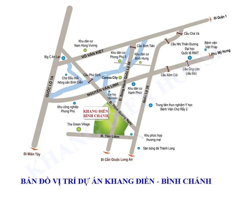 Vị trí Tổng Khu Khang ĐIền Bình Chánh