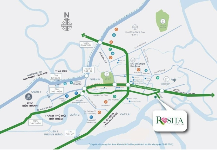 Vị trí Nhà phố Rosita Khang Điền Quận 9