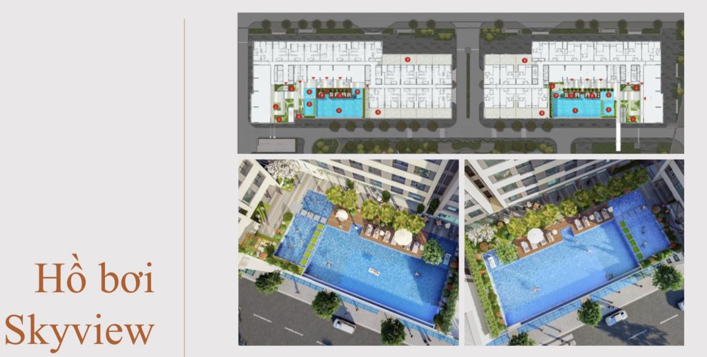 Tiện ích nội khu hồ bơi trên lầu 5 căn hộ Aio City đường Tên Lửa Bình Tân