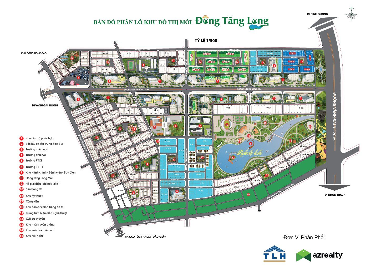 Tổng thể biệt thự nhà phố Đông Tăng Long An Lộc