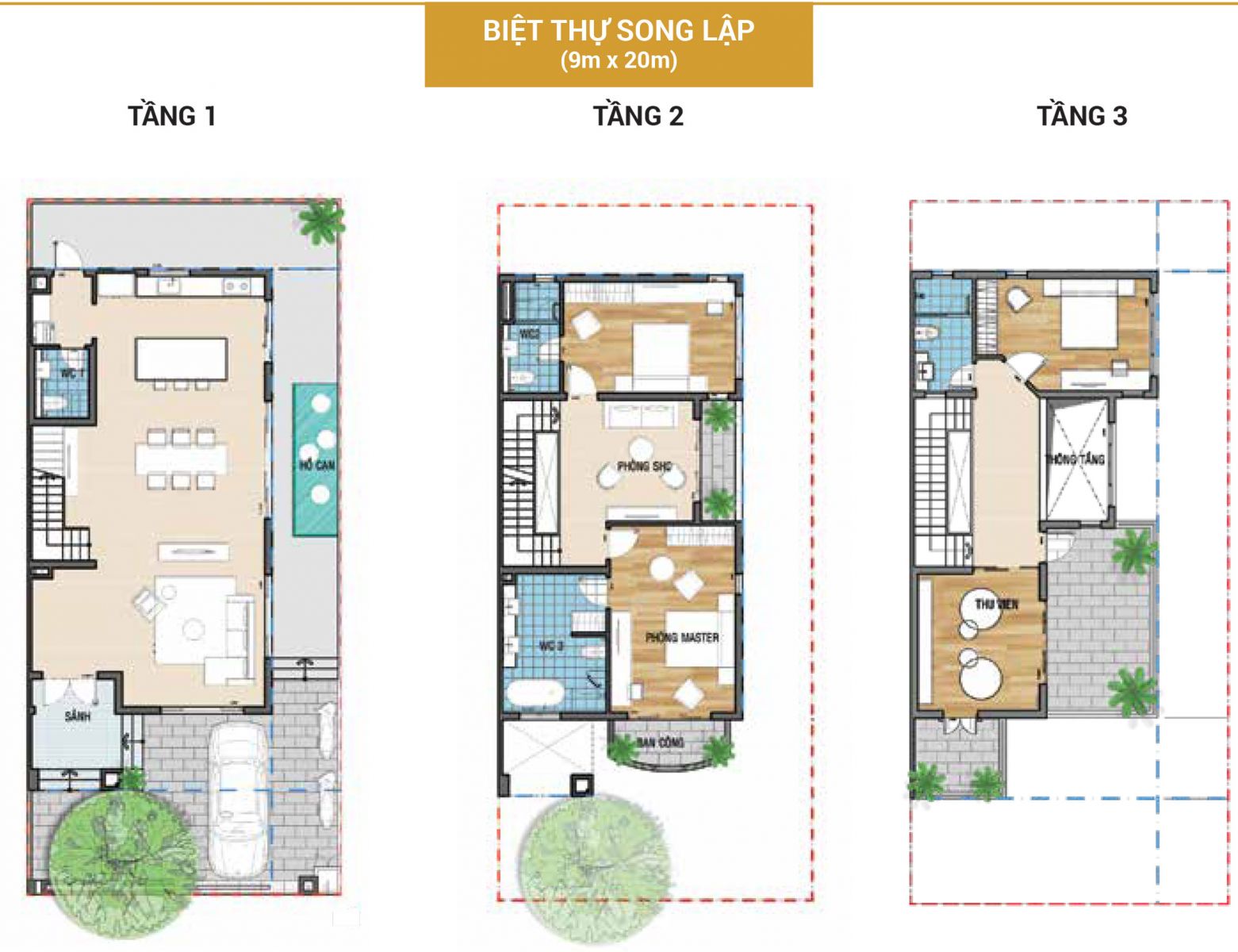 Mẫu biệt thự 9x20 Senturia Nam Sài Gòn