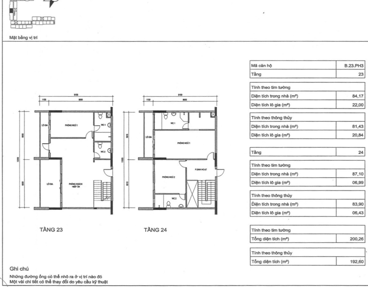 Mẫu thiết kế Penthouse 3 căn nhà thô nhỏ nhất