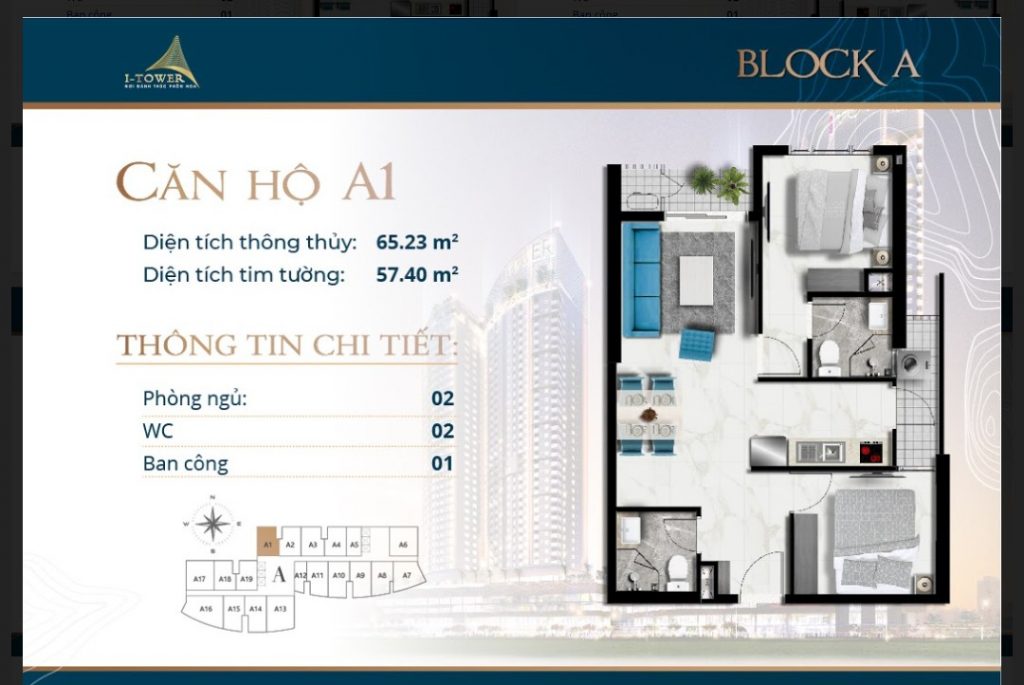 Thiết kế căn 2 phòng ngủ 65m2 căn hộ I-Tower Residences Quy Nhơn. Thiết kế căn 2 phòng ngủ 65m2 căn hộ I-Tower Residences Quy Nhơn.
