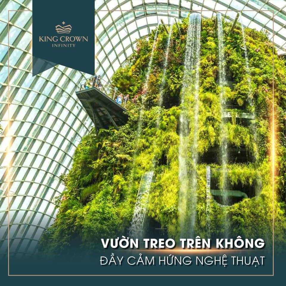 Vườn treo trên không đầy cảm hứng và xanh mát bên trong dự án King Crown Thủ Đức