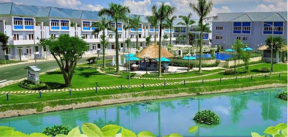 Cảnh quan tiện ích công viên hồ bơi nhà phố Mega Ruby Khang Điền Quận 9