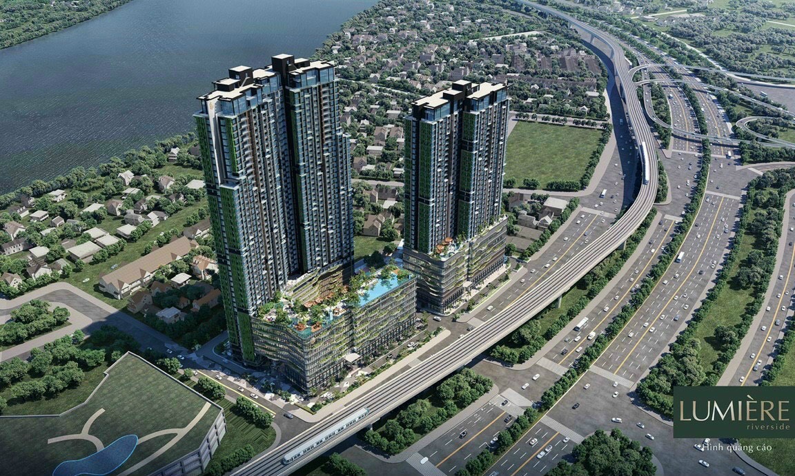 Phối cảnh tổng thể dự án căn hộ Masteri Lumiere Riverside Quận 2 phường An Phú.