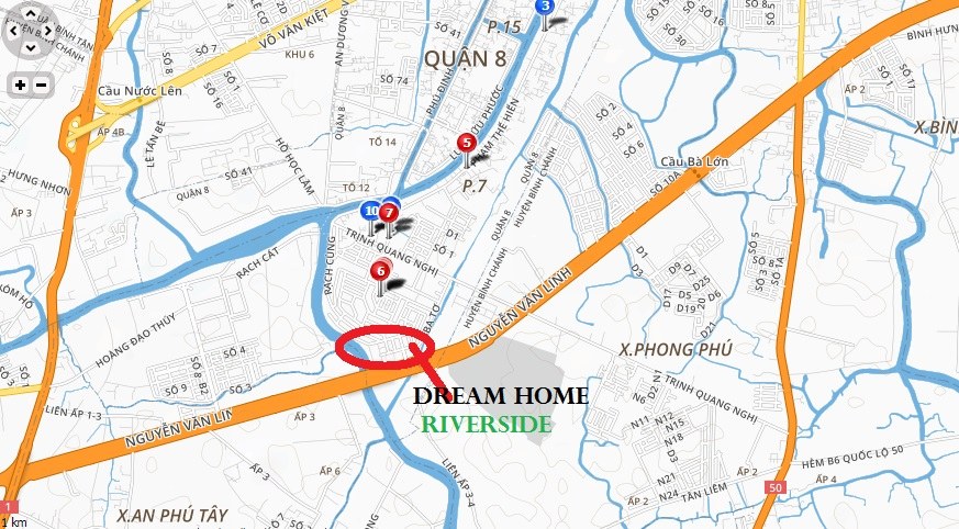 Vị trí chính xác dự án căn hộ Dream Home Riverside Quận 8