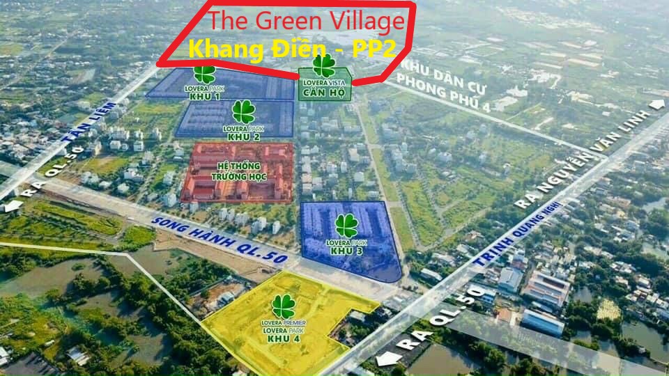 Vị trí quý đất dự án The Green Village Khang Điền Bình Chánh. Khu Dân Cư Phong Phú 2 tiếp giáp Phong Phú 4 các dự án Khang Điền