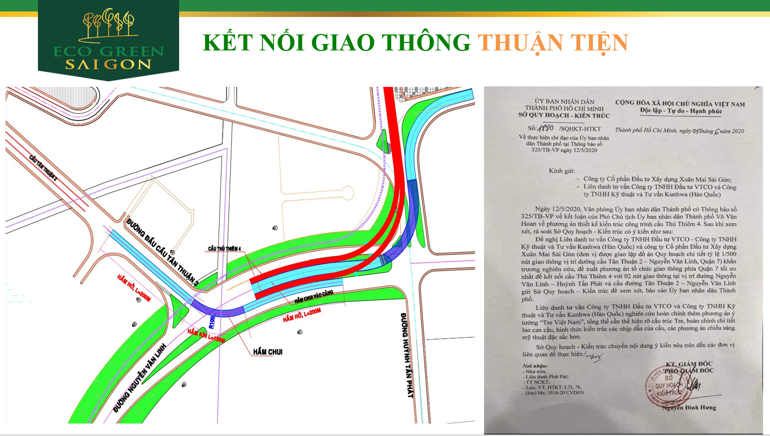 Nút giao thông Hầm chui, Cầu vượt ngay dự án Eco Green Sài Gòn.