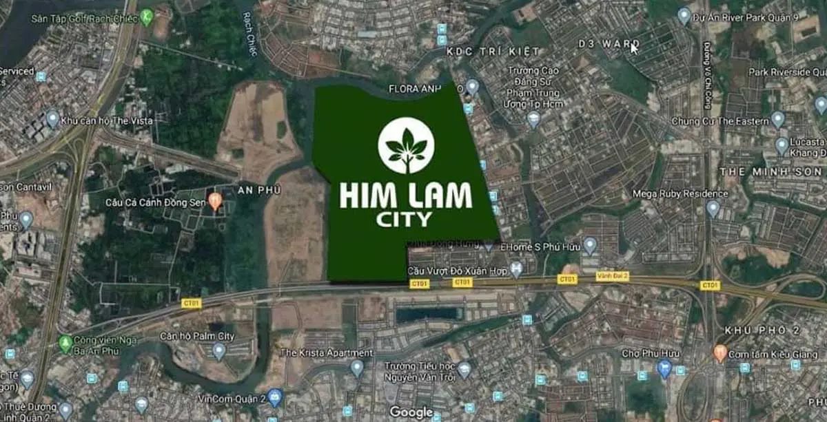 Mặt bằng vị trí quỹ đất khu đô thị Sài Gòn Bình An Him Lam City Quận 2
