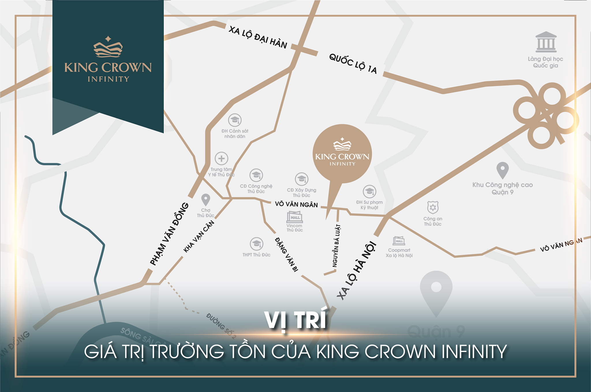 Tọa lạc tại vị trí kim cương Quận Thủ Đức của dự án căn hộ King Crown Infinity