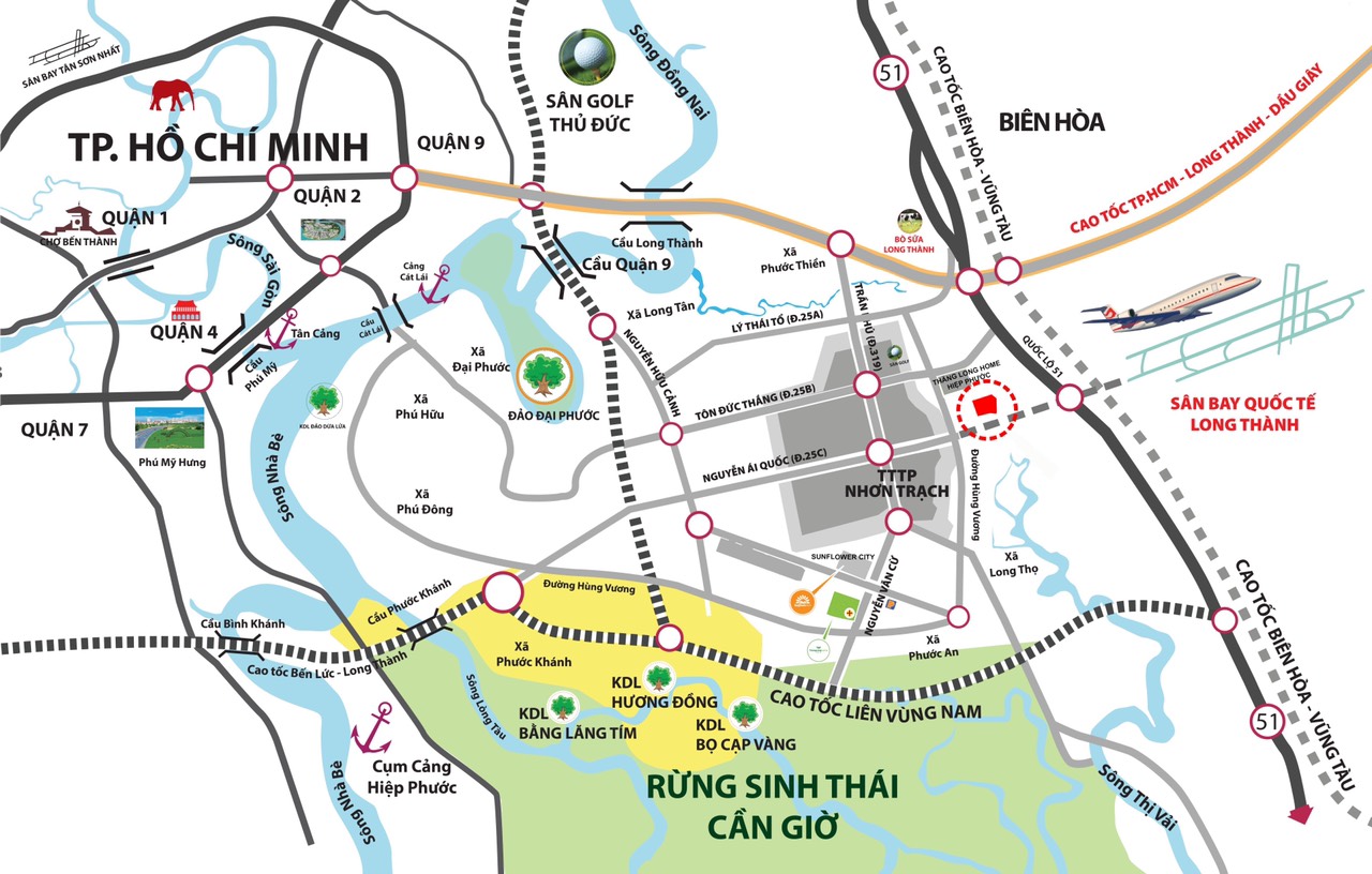 Vị trí Dự án Đất Nền Nhà Phố Tiến Lộc Garden Nhơn Trạch Đồng Nai