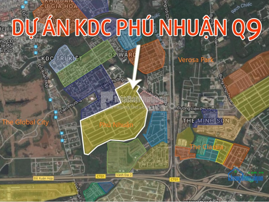 Dự án đất nền KDC Phú Nhuận đường Liên Phường, Phước Long B, Quận 9