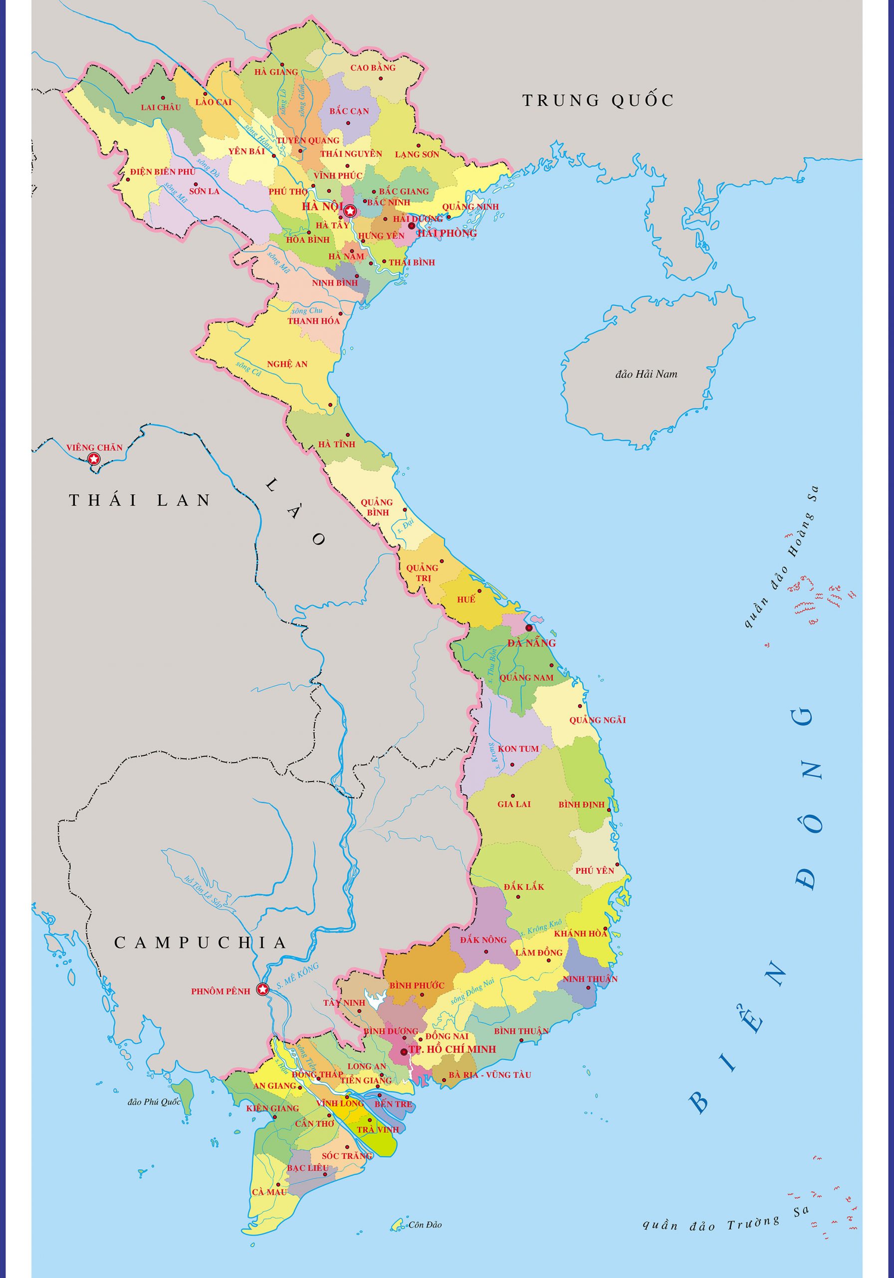 Bản đồ Việt Nam khổ lớn