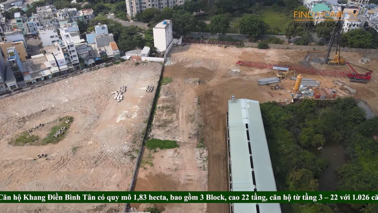Tiến độ thi công dự án căn hộ Khang Điền Bình Tân đã hoàn thiện san lấp mặt bằng và đang đóng móng cọc
