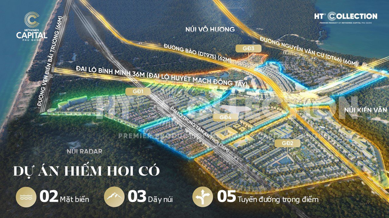 Kết nối vô cùng thuận tiện và trung tâm của dự án Meyhome Capital Phú Quốc