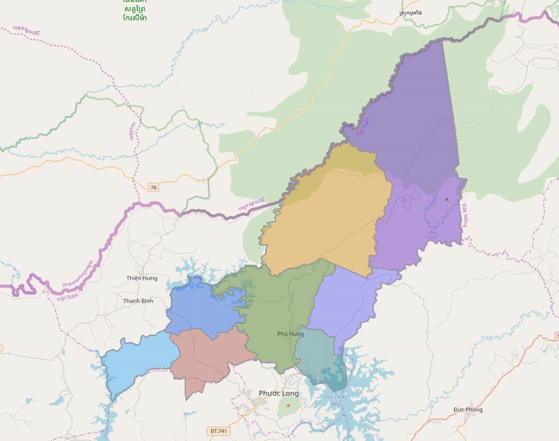  Bản đồ hành chính huyện Bù Gia Mập