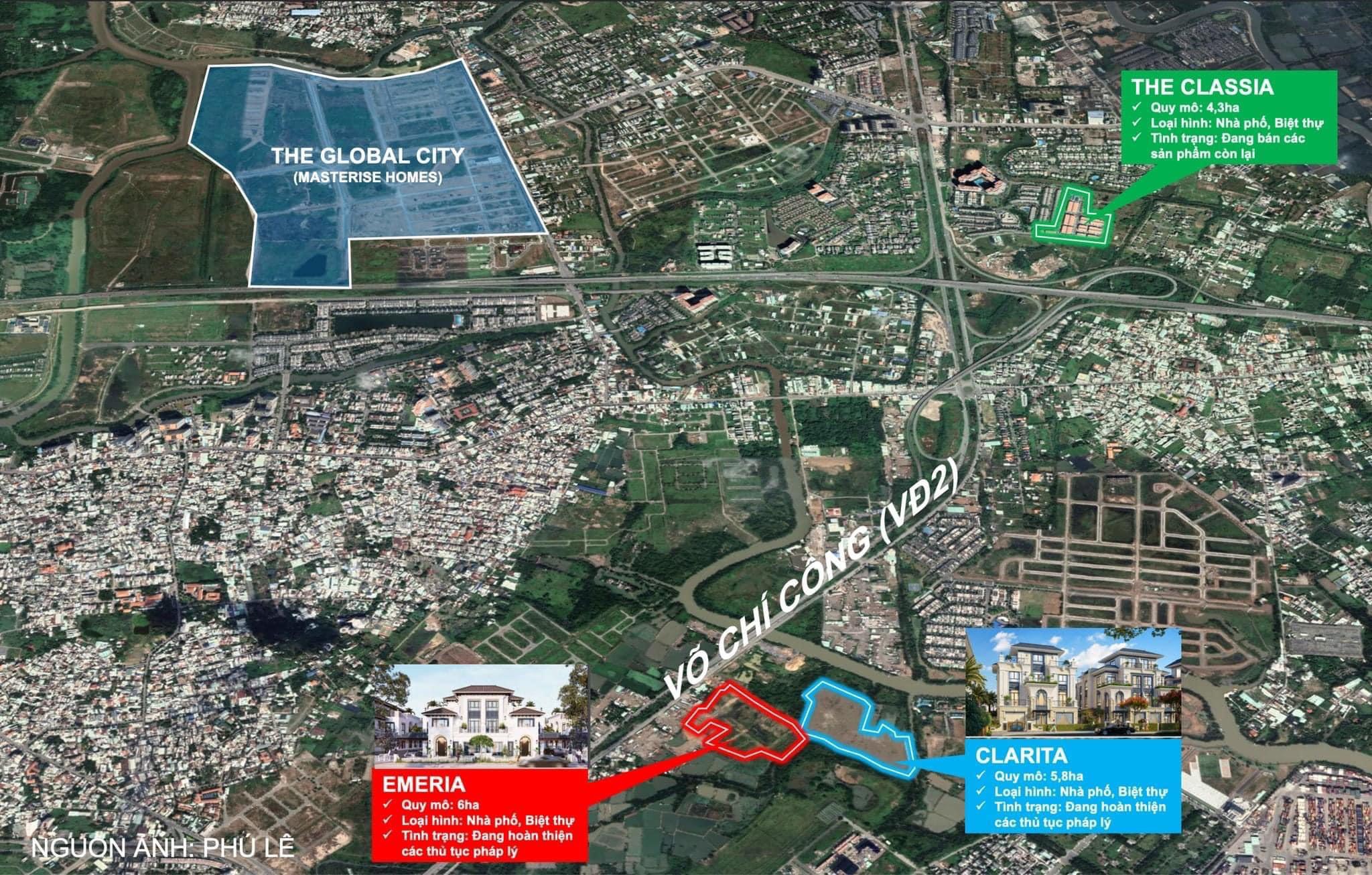 Vị trí các dự án Khang Điền tại Quận 2 Quận 9 thành phố Thủ Đức
