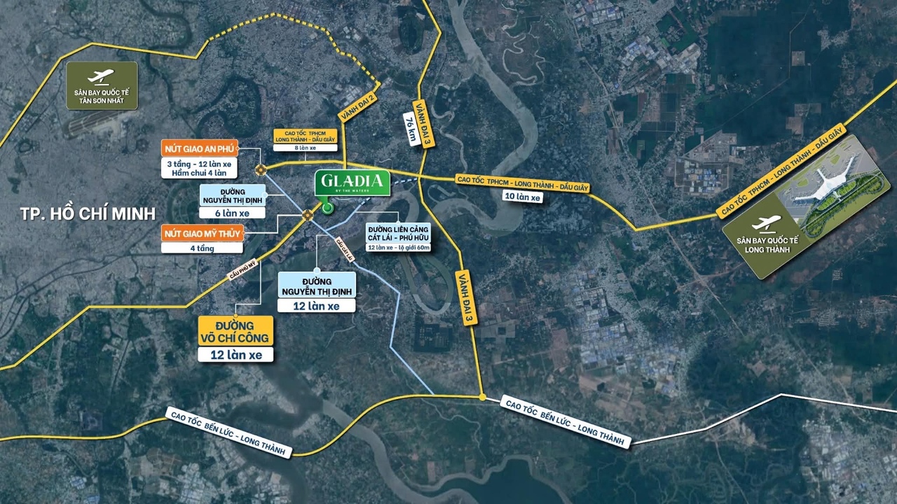 Vị trí kết nối thuận tiện nhất Gladia Khang Điền Quận 2 tp Thủ Đức HCM